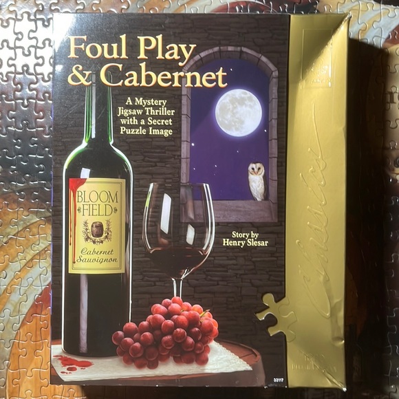 🧩 1000 piece Bepuzzled Classics “Foul Play & Cabernet” Mystery puzzle. - Picture 1 of 7